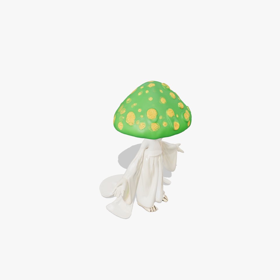 Mushroom Spirit Rigged and Animated Character Model